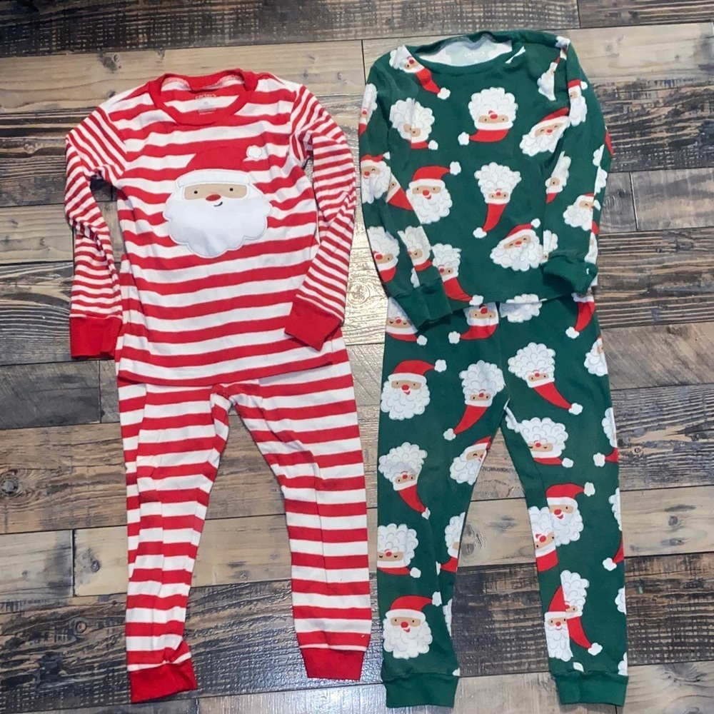 Carter's Red and Green Santa Kids Matching Sets